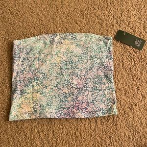 Woman’s colorful tube top